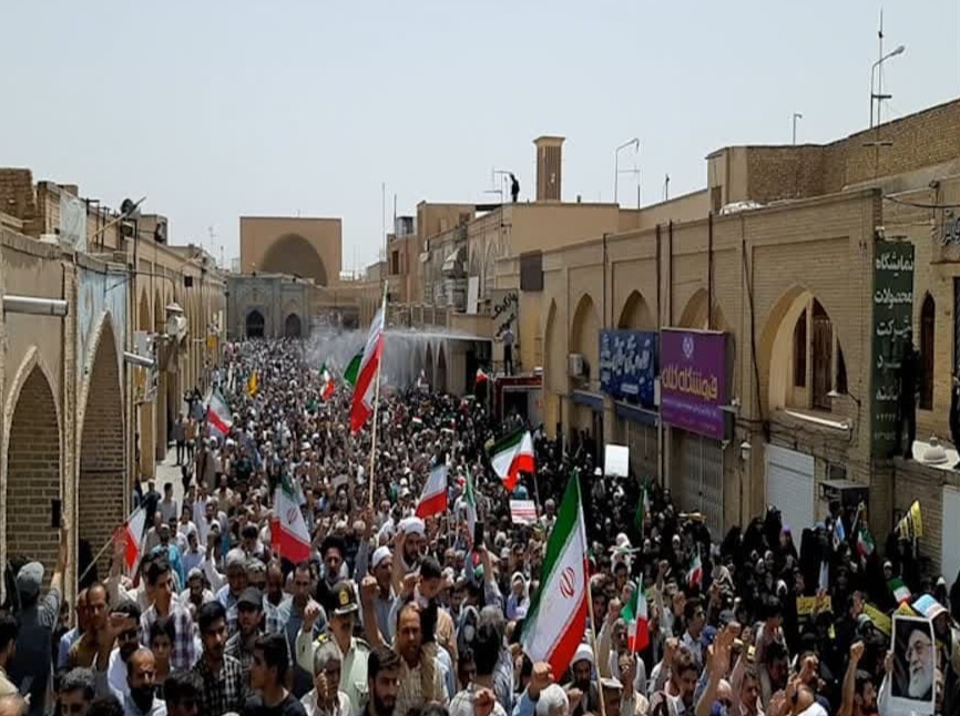 حضور پرشور مردم استان یزد در راهپیمایی جمعه خشم و نصر