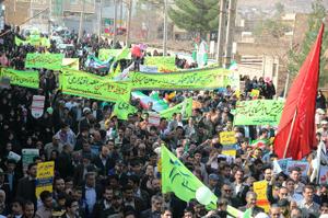 گزارش تصویری حضور حماسی مردم شهرستان تفت در راهپیمایی یوم ا... 22 بهمن 