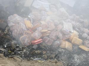 بیش از 230 كيلو گرم انواع فراورده هاي خام دامي معدوم شد