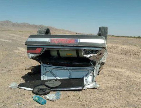 واژگونی خودروی حامل خبرنگاران شهرستان فردوس / 4 تفر مصدوم شدند